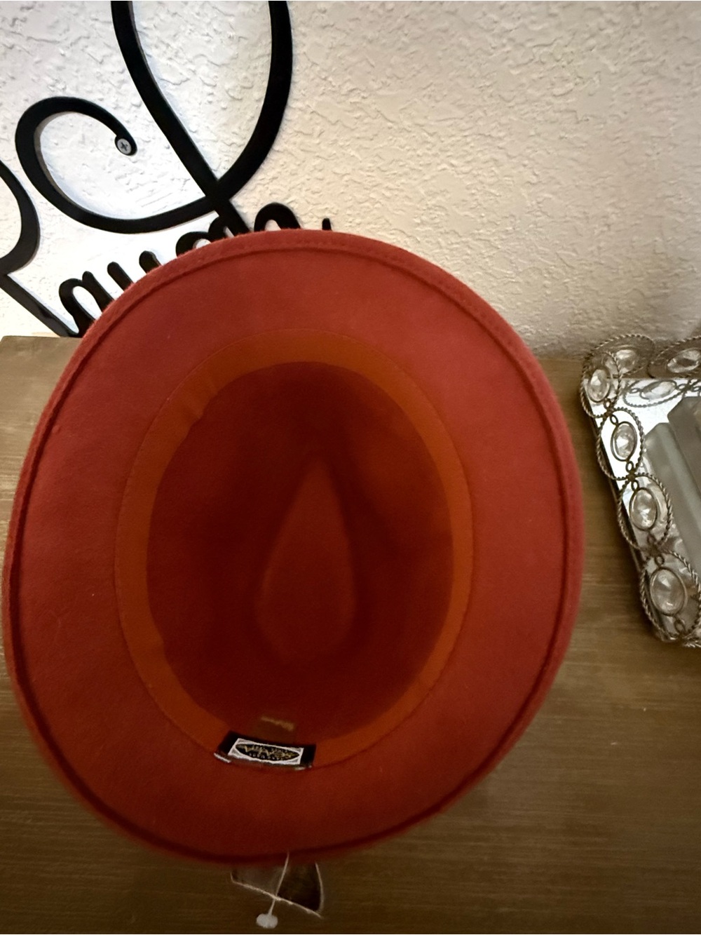 Red Felt Fedora Hat - Picture 3 of 4